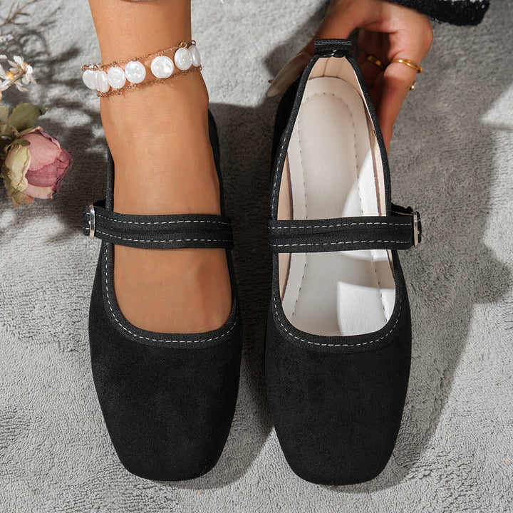 Damen edle Ballerinas mit klassischem Riemen Echoarchiv