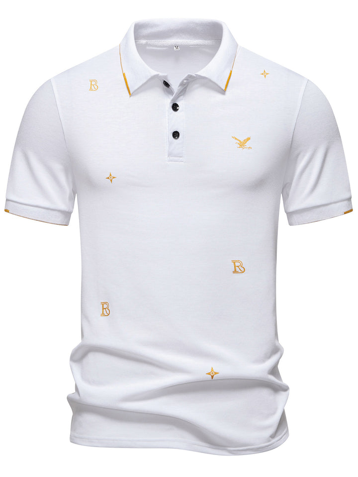Herren Polohemd mit modischem Stickdesign und hochwertigem Stoff Echoarchiv