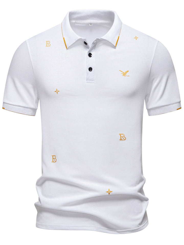 Herren Polohemd mit modischem Stickdesign und hochwertigem Stoff – Cavello