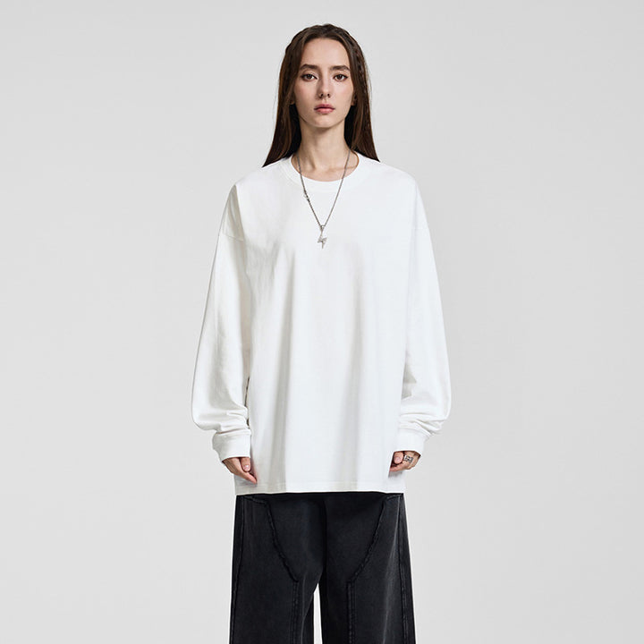 Herren Oversize-Langarmshirt mit überschnittener Schulter und Rundhalsausschnitt Echo Archiv