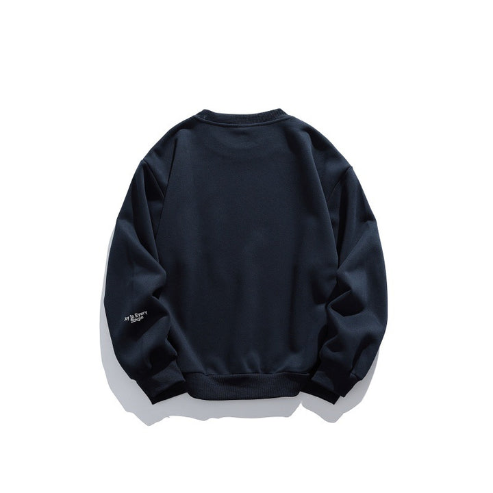 Unisex Oversize-Pullover mit Rundhalsausschnitt, Badge-Applikationen und gerippten Bündchen Echoarchiv