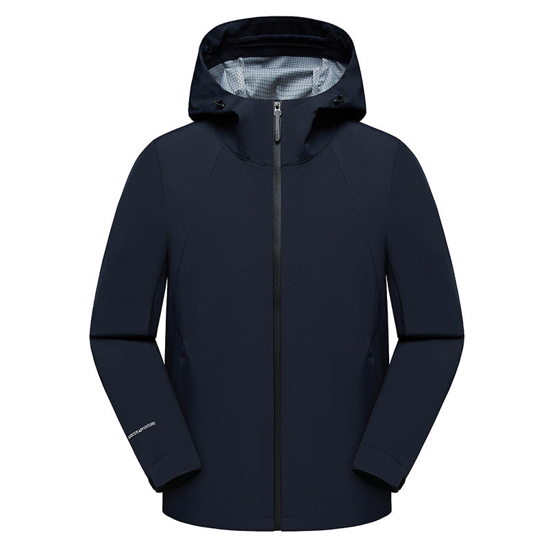 Herren dreilagige Softshell-Kapuzenjacke mit nahtversiegelter Wetterschutzmembran und ergonomischem Schnitt Echoarchiv