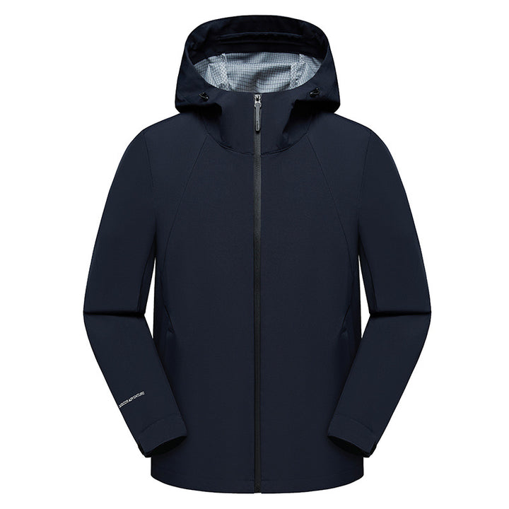 Herren dreilagige Softshell-Kapuzenjacke mit nahtversiegelter Wetterschutzmembran und ergonomischem Schnitt Echoarchiv