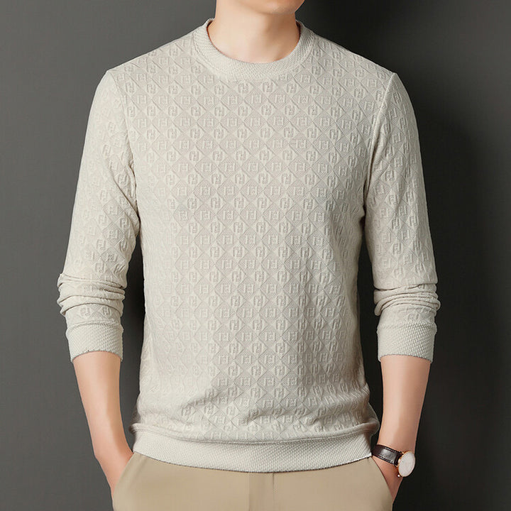 Herren hochwertiger Strickpullover mit modischem 3D-Muster Echoarchiv