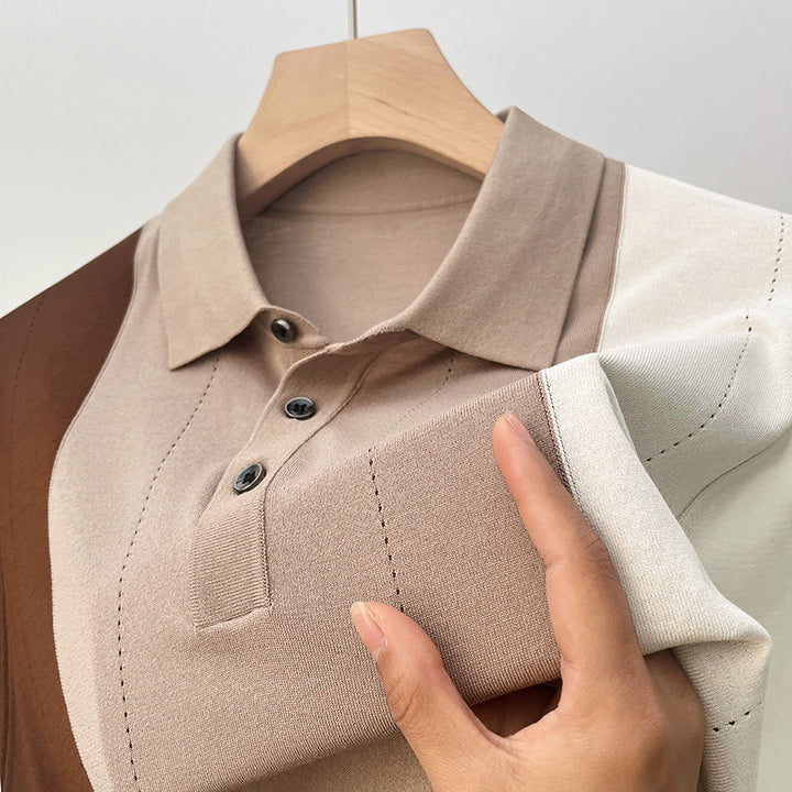 Herren Poloshirt mit modernem Farbblockdesign Echoarchiv