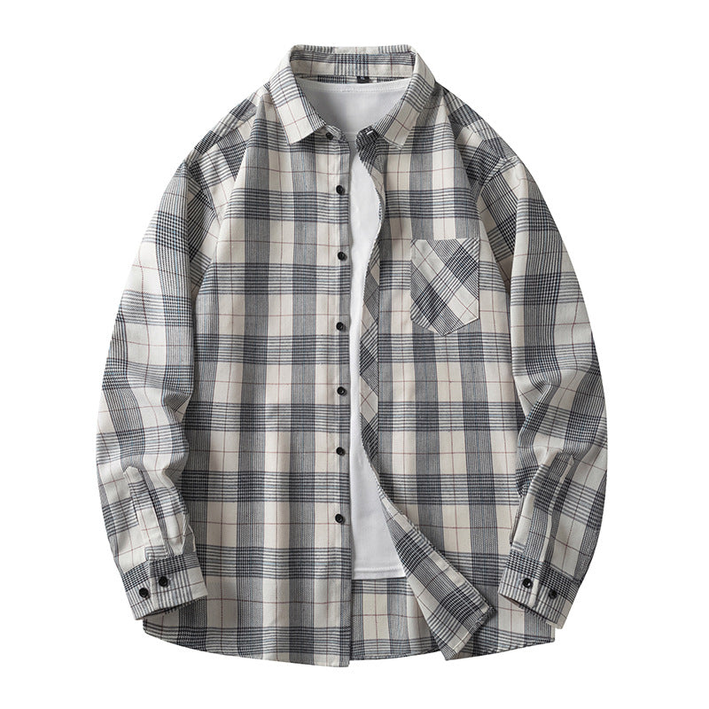 Herren Freizeitliches Karoshirt mit Taschen und Button-Down-Kragen Echoarchiv