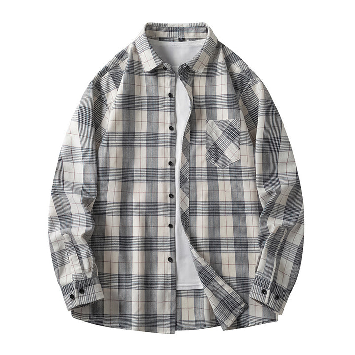 Herren Freizeitliches Karoshirt mit Taschen und Button-Down-Kragen Echoarchiv