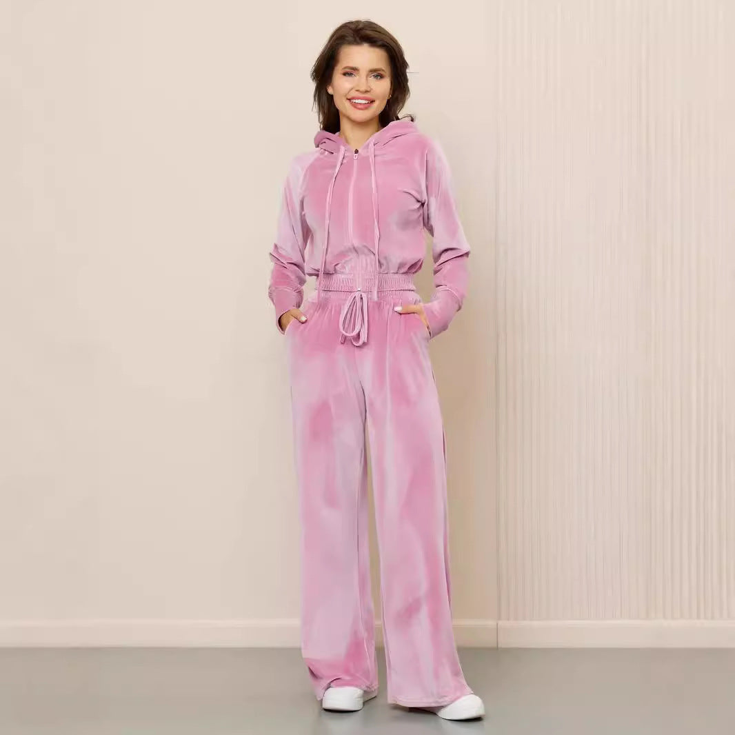 Damen Sportliches Fleece-Lounge-Set Echo Archiv