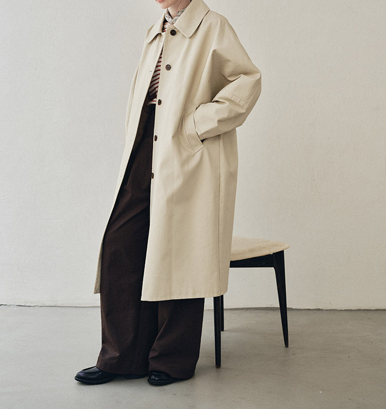 Damen Eleganter Trenchcoat mit Doppelreiher Echoarchiv