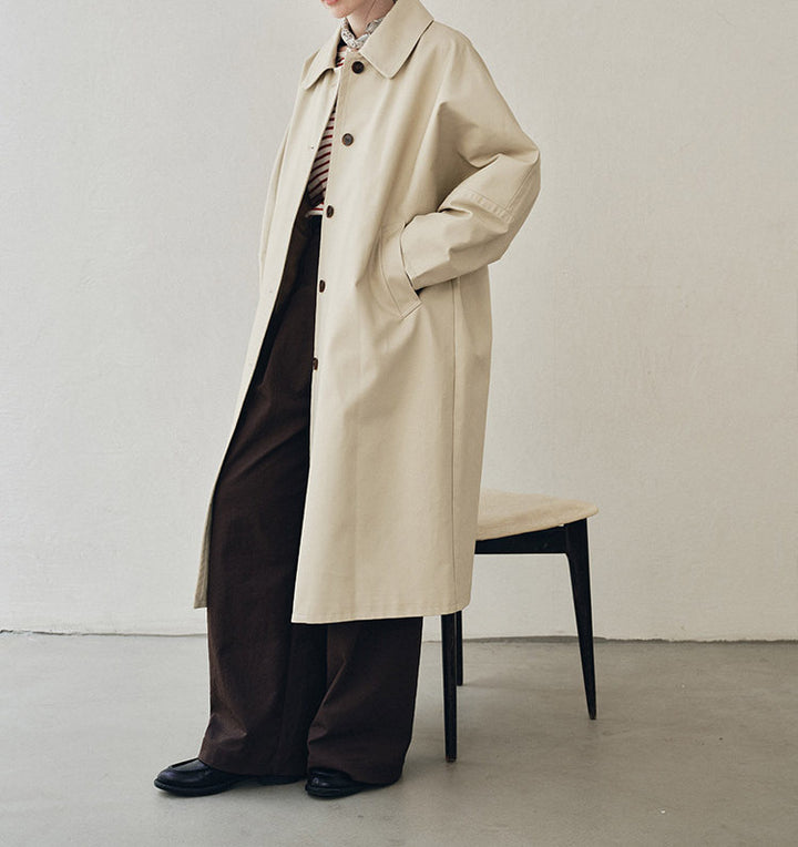 Damen Eleganter Trenchcoat mit Doppelreiher Echoarchiv