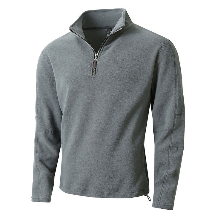 Herren Fleece-Pullover mit halblangem Reißverschluss und Stehkragen Echoarchiv