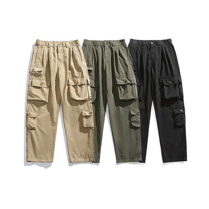 Herren Leichte Relaxed-Cargo-Hose mit elastischem Bund und Mehrfachtaschen Echo Archiv