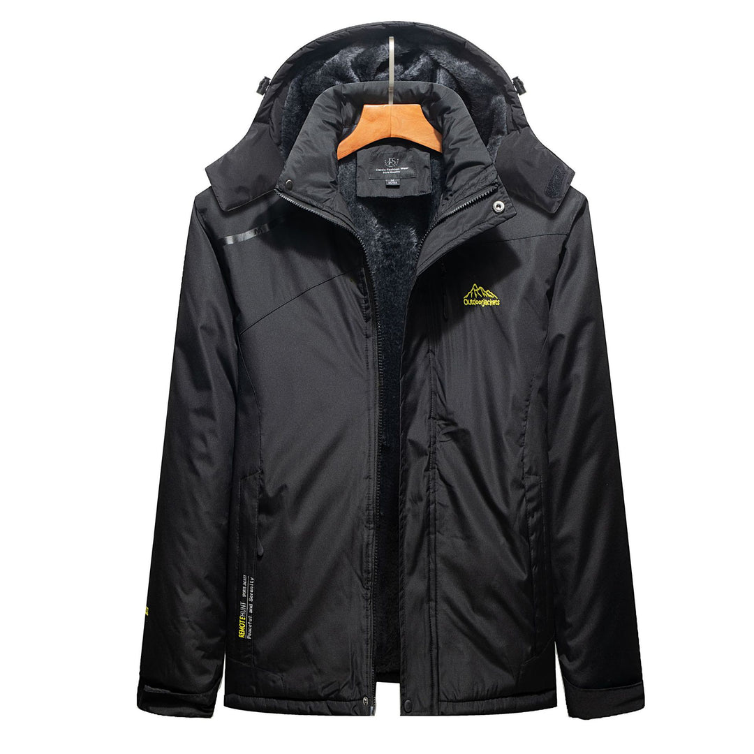 Herren Wasserabweisender Outdoorparka mit Teddyfutter, abnehmbarer Kapuze und Reißverschlusstaschen – Taviero