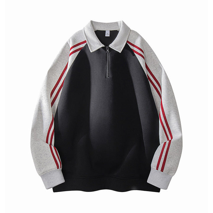 Herren Sportlicher Sweatshirt mit Stehkragen und Reißverschluss Echoarchiv