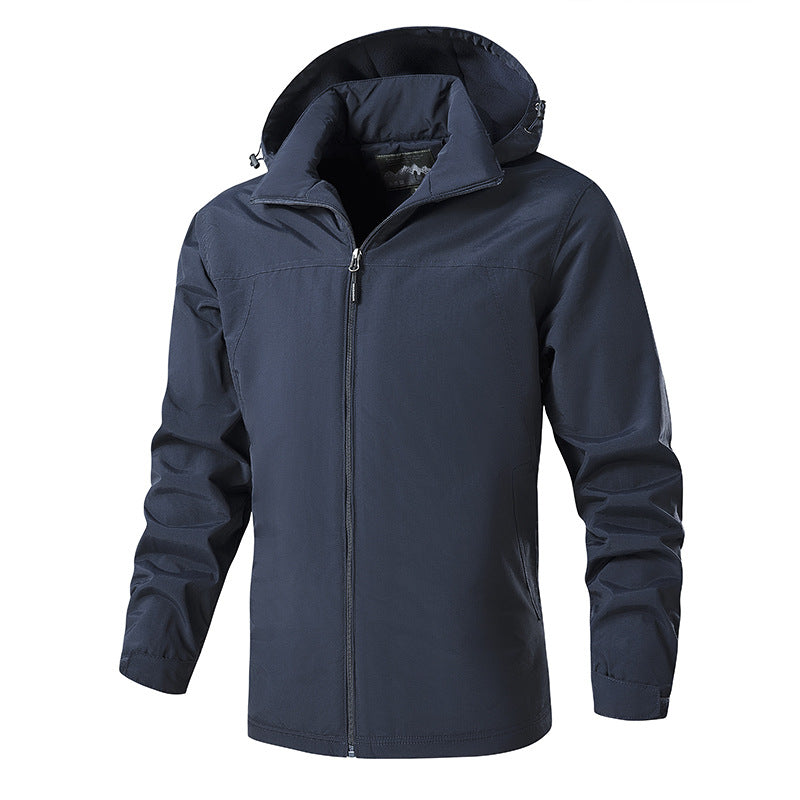 Herren Atmungsaktive Softshell-Regenjacke mit Kapuze und durchgehendem Reißverschluss Echo Archiv