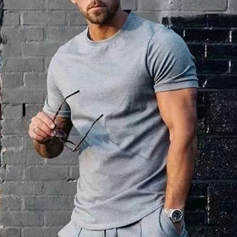 Herren Basic Rundhals-T-Shirt aus atmungsaktiver Baumwolle Echoarchiv