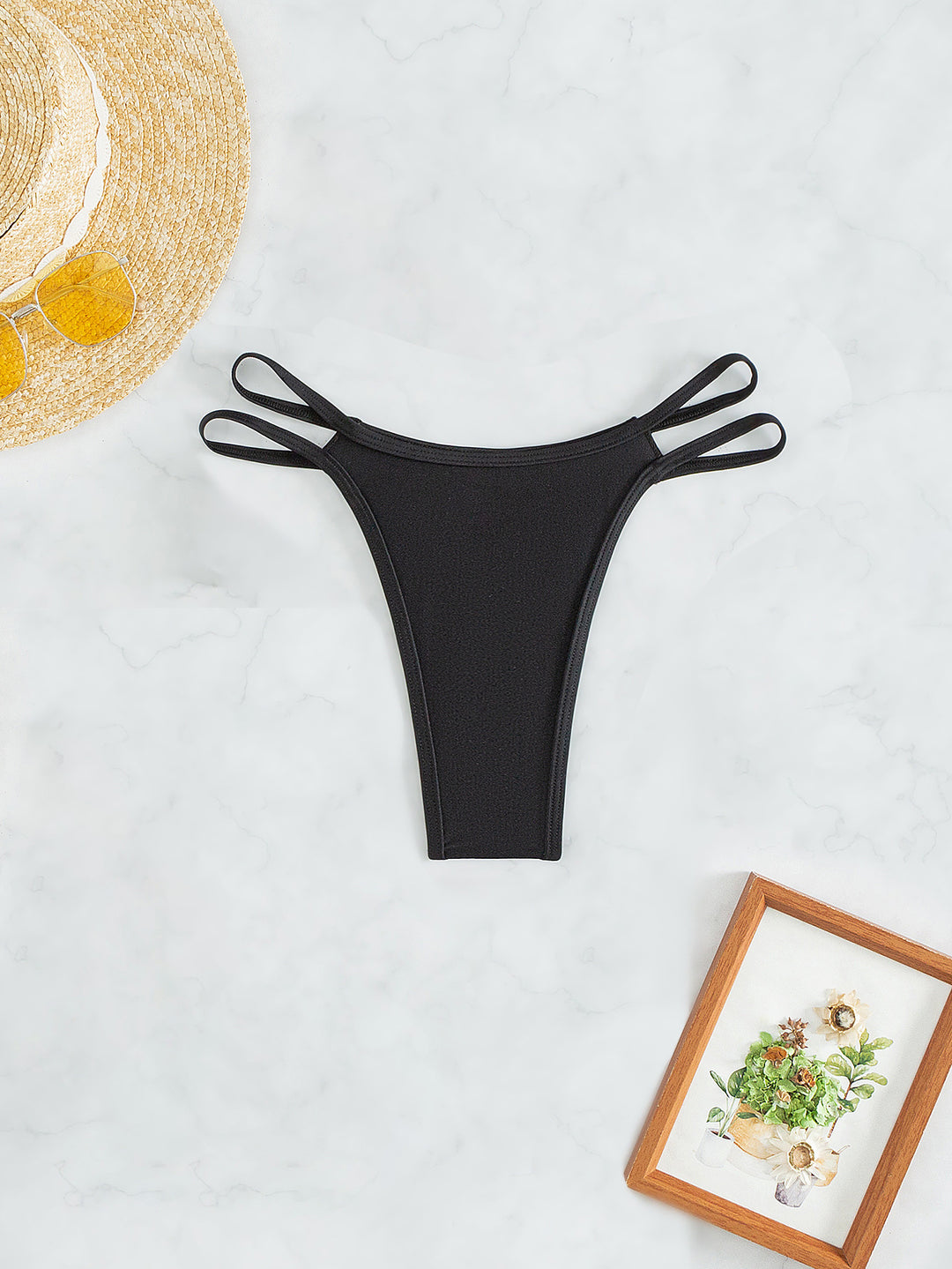 Damen Hochgeschnittene Rüschen-Bikinihose Echo Archiv