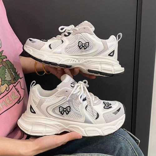 Damen Sneakers mit verspieltem Schleifendetail und atmungsaktiver Mesh-Oberfläche Echo Archiv