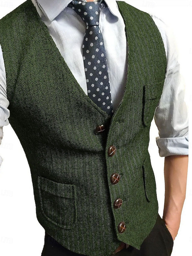 Herren Eleganter Weste aus Herringbone-Stoff Echo Archiv