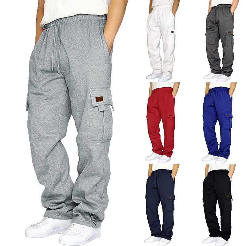 Herren nan konisch zulaufende Sweat-Cargohose mit elastischem Bund, Kordelzug und Klappentaschen Echo Archiv