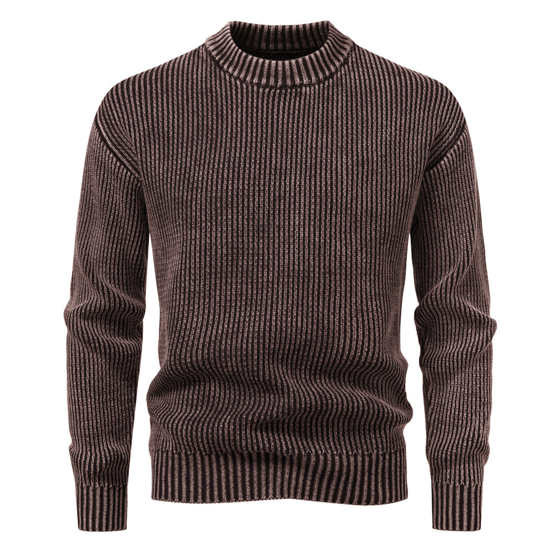 Herren Feinstrick-Rippstrickpullover mit Mockneck und elastischem Saum Echo Archiv