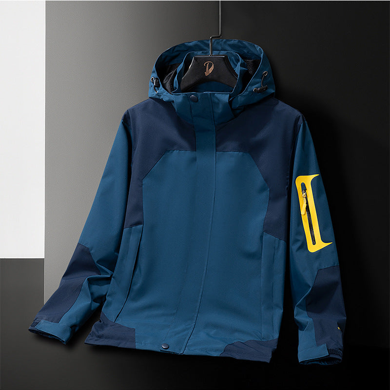 Herren Technische Softshell-Outdoorjacke mit Kapuze wasserabweisender Membran und Ärmeltasche Echoarchiv