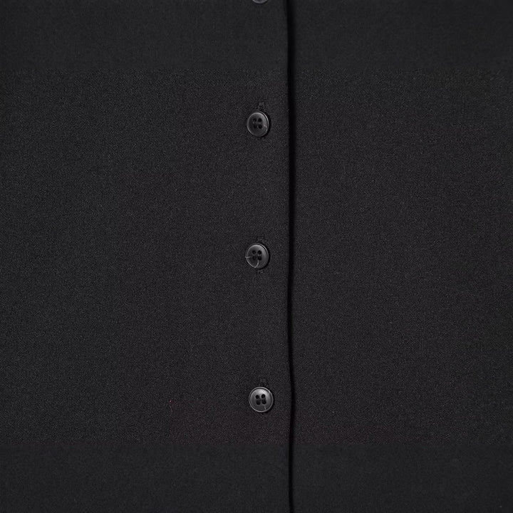 Damen Boxy-Knopfleistenbluse mit V-Ausschnitt und lässiger Oversize-Passform Echoarchiv