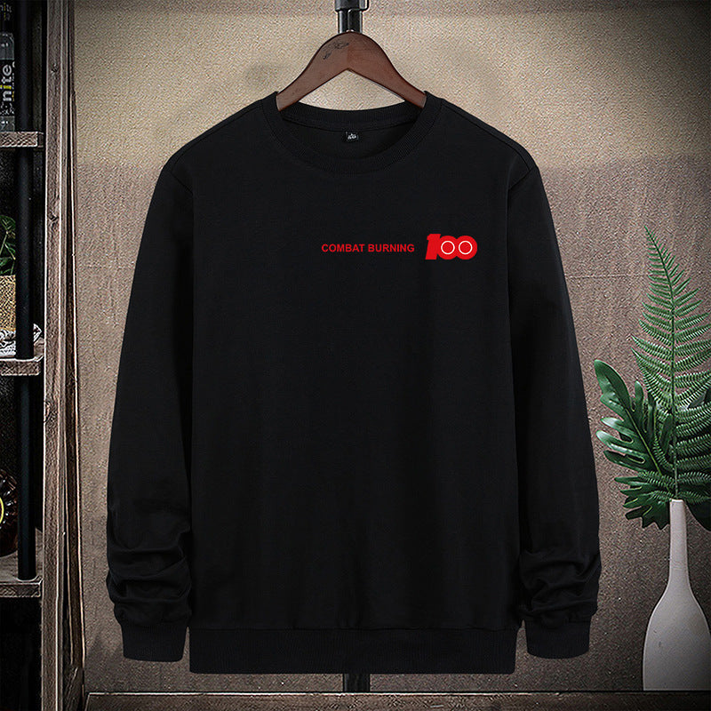 Herren Oversize-Sweatshirt mit Rundhalsausschnitt, minimalistischem Logoprint und gerippten Bündchen Echoarchiv