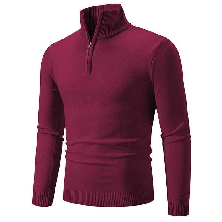 Herren Pullover mit kurzem Reißverschluss und Stehkragen Echoarchiv