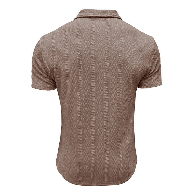 Herren Poloshirt mit strukturiertem Jacquard-Muster und modischem Kragen Echoarchiv