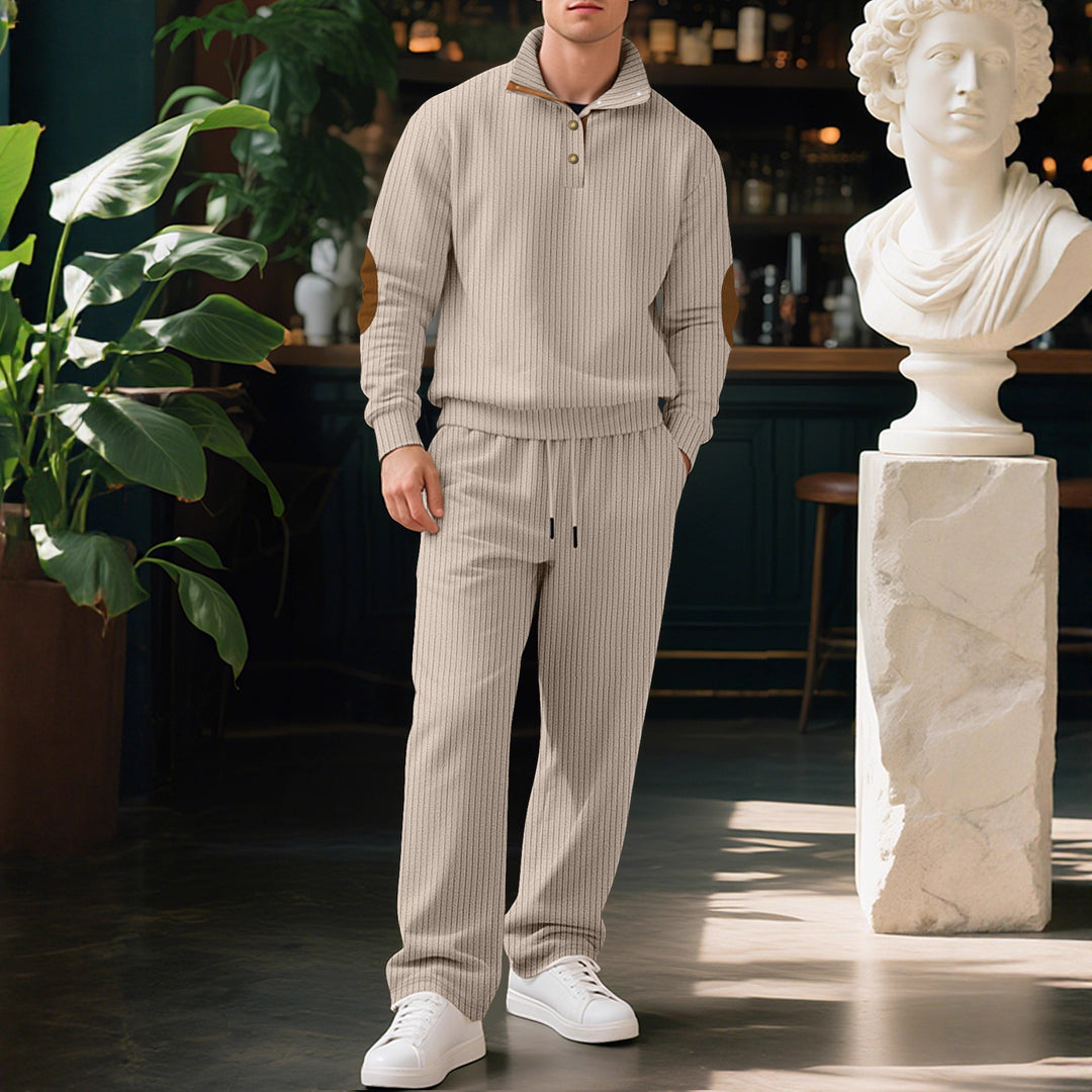 Herren sportliches Sweatshirt mit innovativem Knopfleisten-Design und modischen Akzenten Echoarchiv