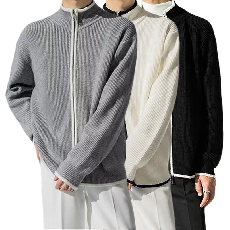 Herren Modische Strickjacke mit hohem Kragen Echo Archiv