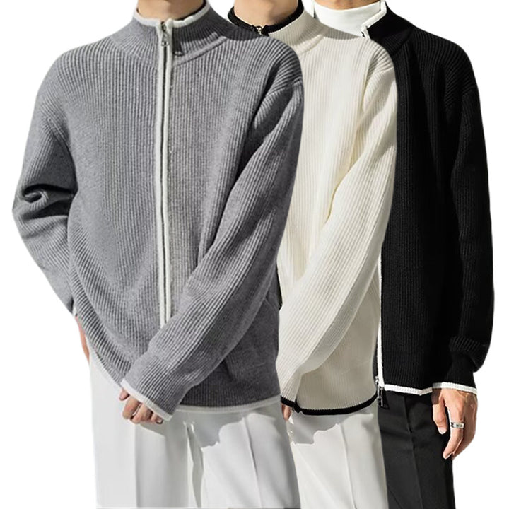 Herren Modische Strickjacke mit hohem Kragen Echo Archiv