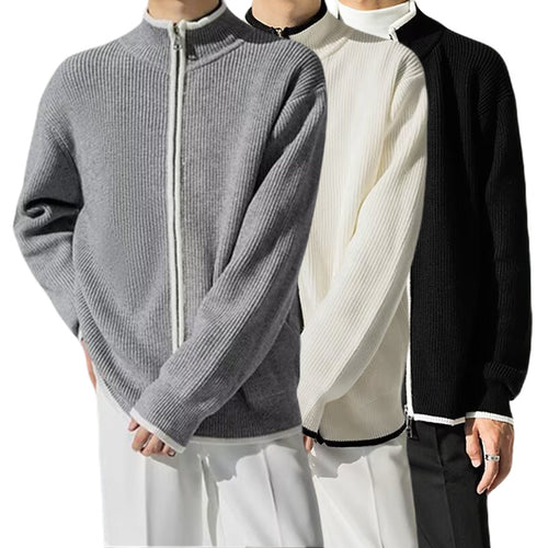 Herren Modische Strickjacke mit hohem Kragen Echo Archiv