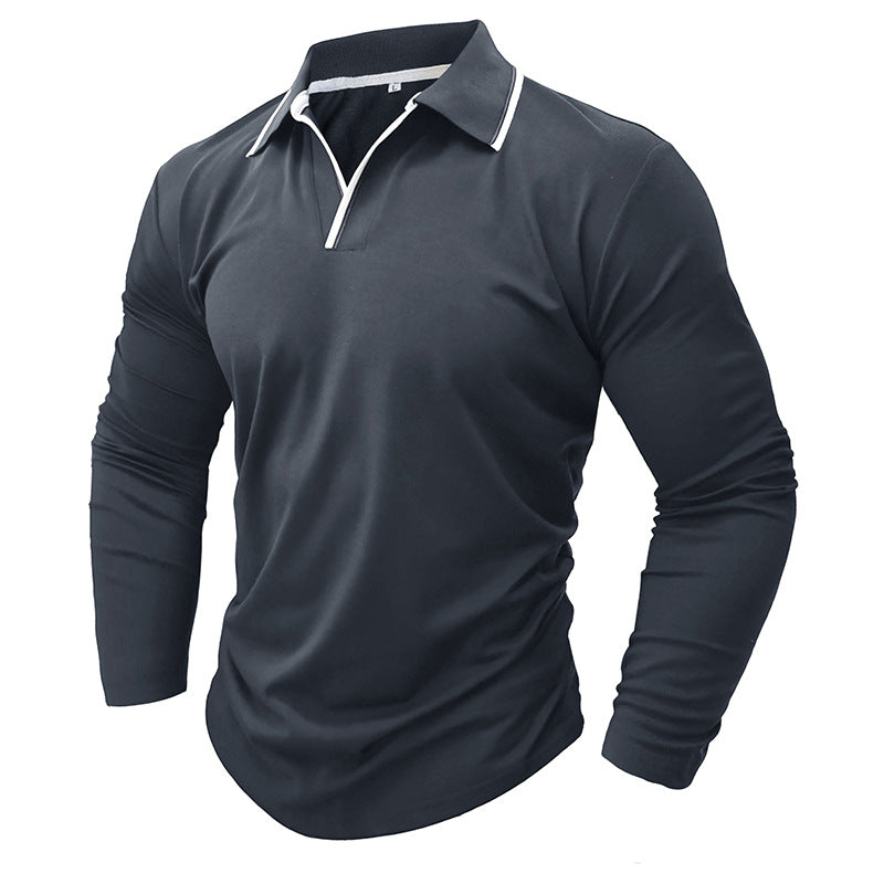 Herren Funktions-Langarmshirt mit modernem Kragen und atmungsaktiven Eigenschaften Echoarchiv