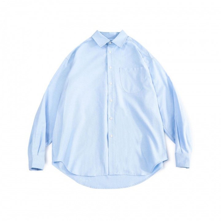 Unisex Oversize‑Hemd aus feinem Oxford‑Baumwollstoff mit Brusttasche und abgerundetem Saum Echo Archiv