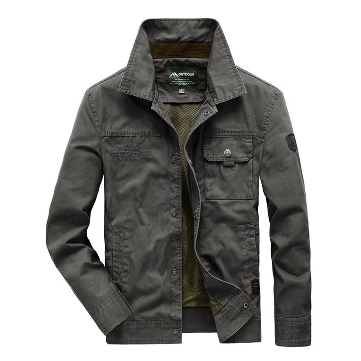 Herren Canvas-Fieldjacke im Utility‑Stil mit Brusttasche und Mesh‑Futter – Taviero