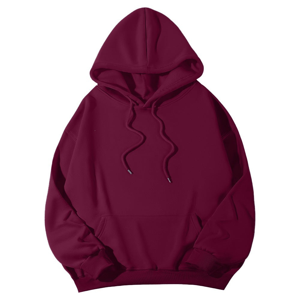 Unisex minimalistischer Kapuzenpullover mit verlängertem Rücken und Kängurutasche Echo Archiv