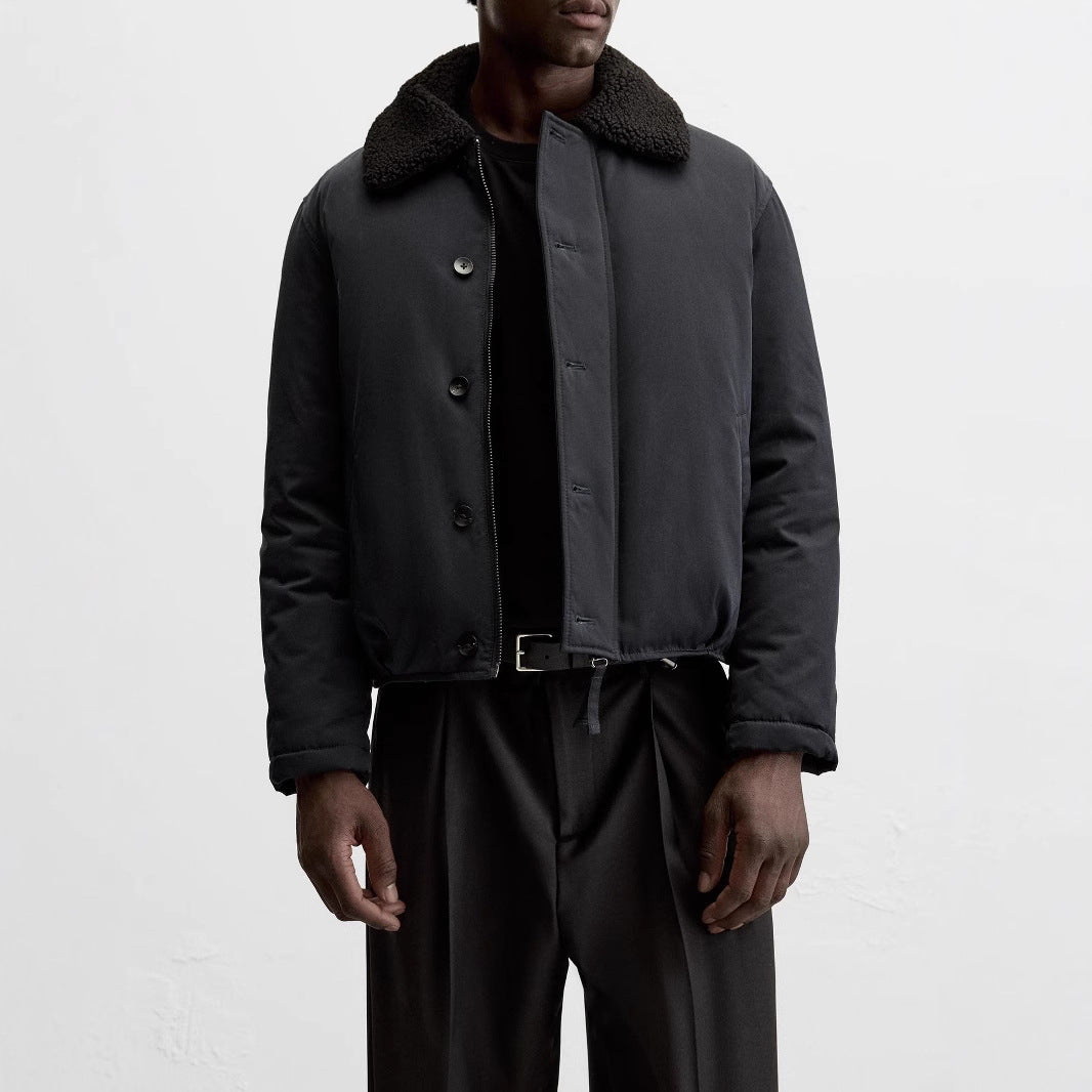 Herren Kurz geschnittener Blouson mit Teddykragen und verstellbarem Saum Echo Archiv