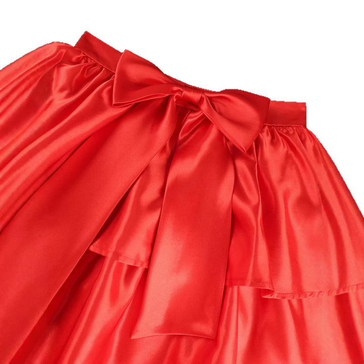 Damen Eleganter voluminöser Rock mit Rüschendetails und Taillengürtel Echo Archiv
