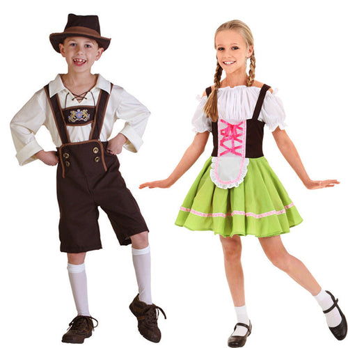 Jungen Trachtenkostüm mit langer Bluse und Hosenträger Echo Archiv