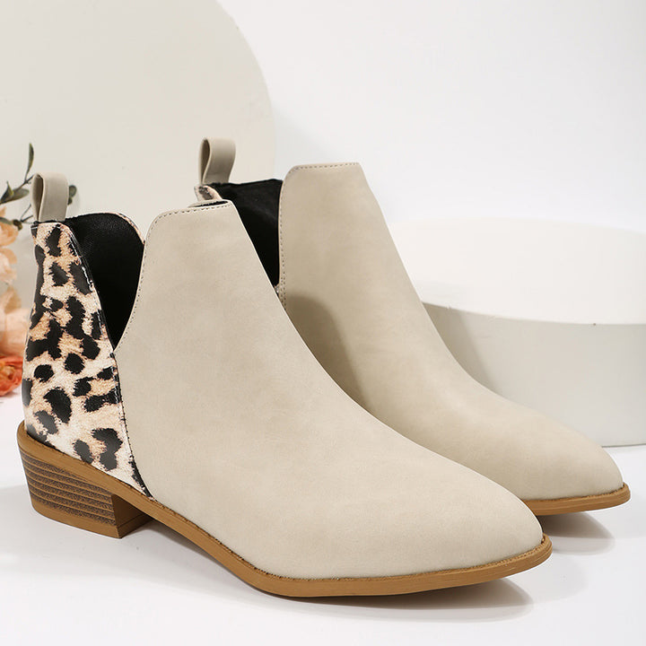 Damen nan knöchelhohe Chelsea-Ankleboots mit Leo-Fersenpaneel und niedrigem Blockabsatz Echo Archiv