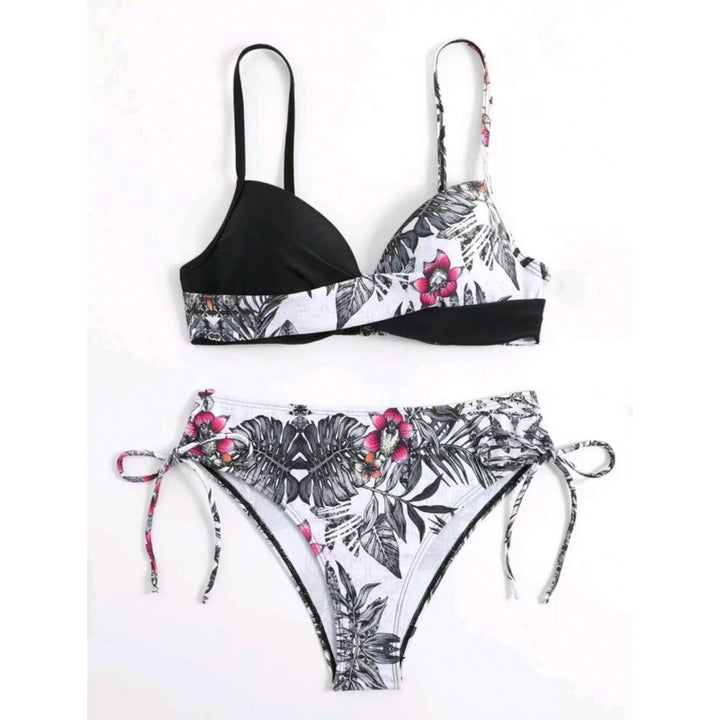 Damen Triangel-Bikini mit floralem Muster und stilvollen Bindebändern Echo Archiv