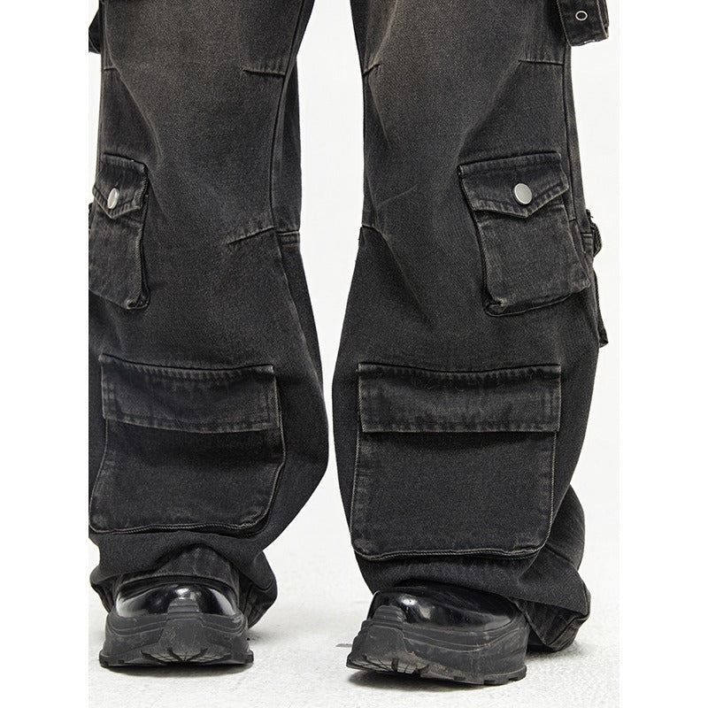 Herren Lässige Denim Hose mit innovativen Taschen Echoarchiv