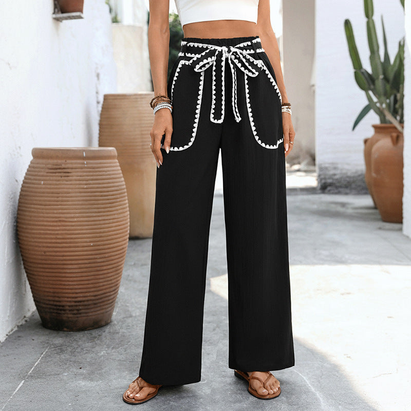 Damen Elegante Hochtaillierte Palazzo-Hose Echo Archiv
