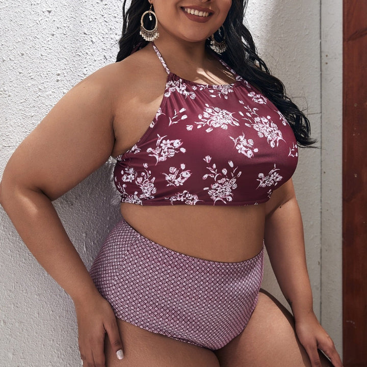 Damen Bikiniset mit floralem Oberteil und hoch geschnittenem Höschen Echo Archiv
