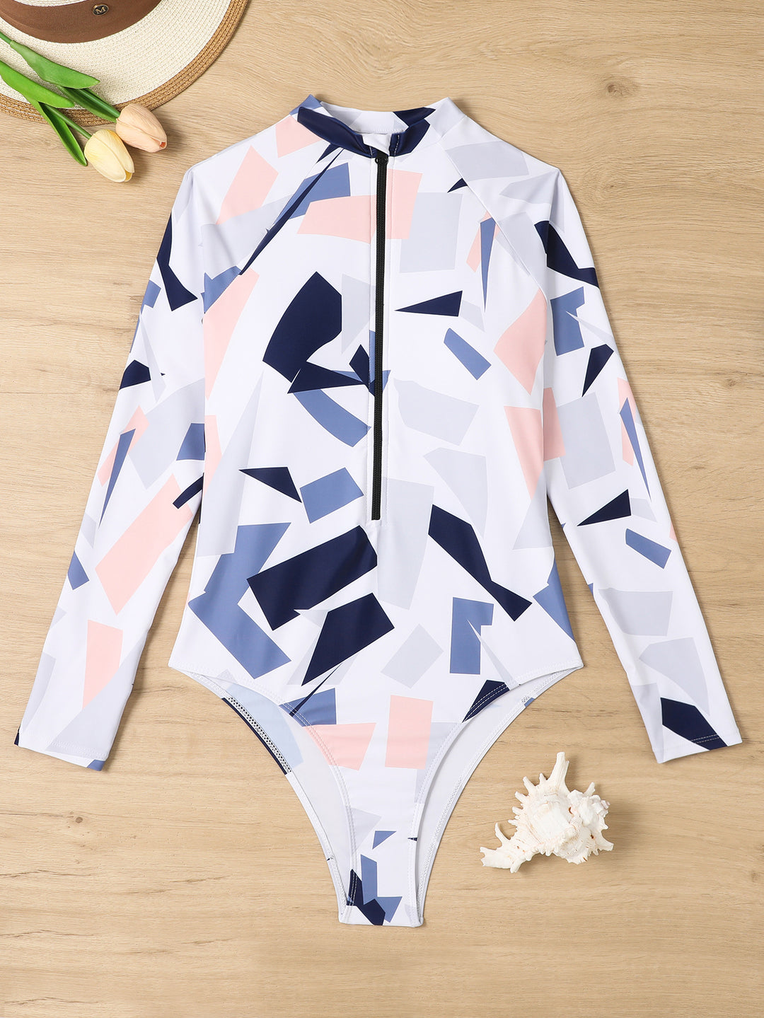 Damen Langarm Surfanzug mit geometrischem Design Echo Archiv