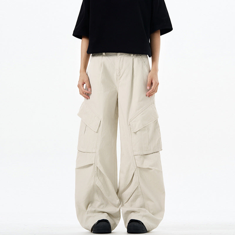 Herren weite technische Multi-Pocket Cargohose im Palazzoschnitt Echo Archiv