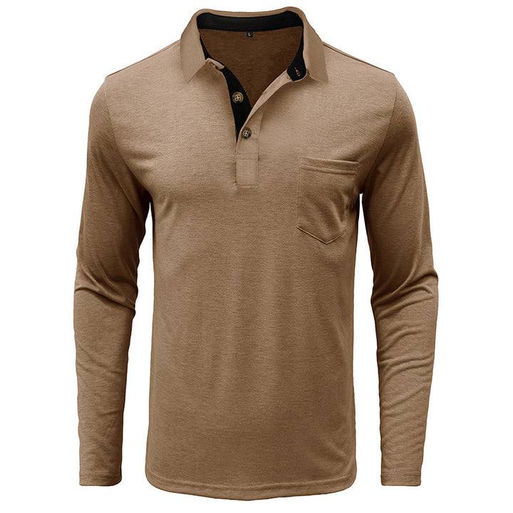Herren Langarm Poloshirt mit modernem Kragen und Brusttasche Echoarchiv