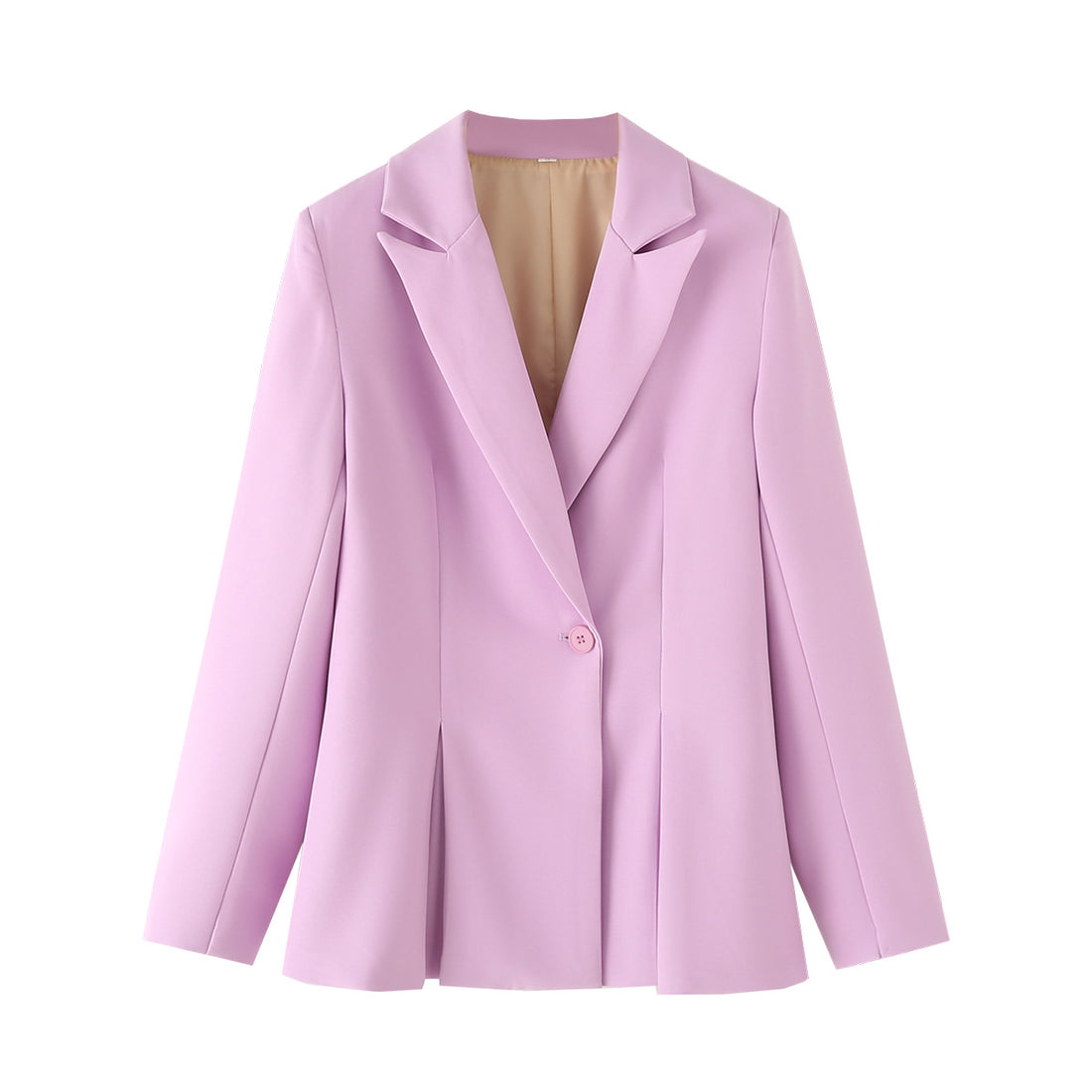 Damen taillierter Blazer mit Kellerfalten und Ein-Knopf-Verschluss – Valéne